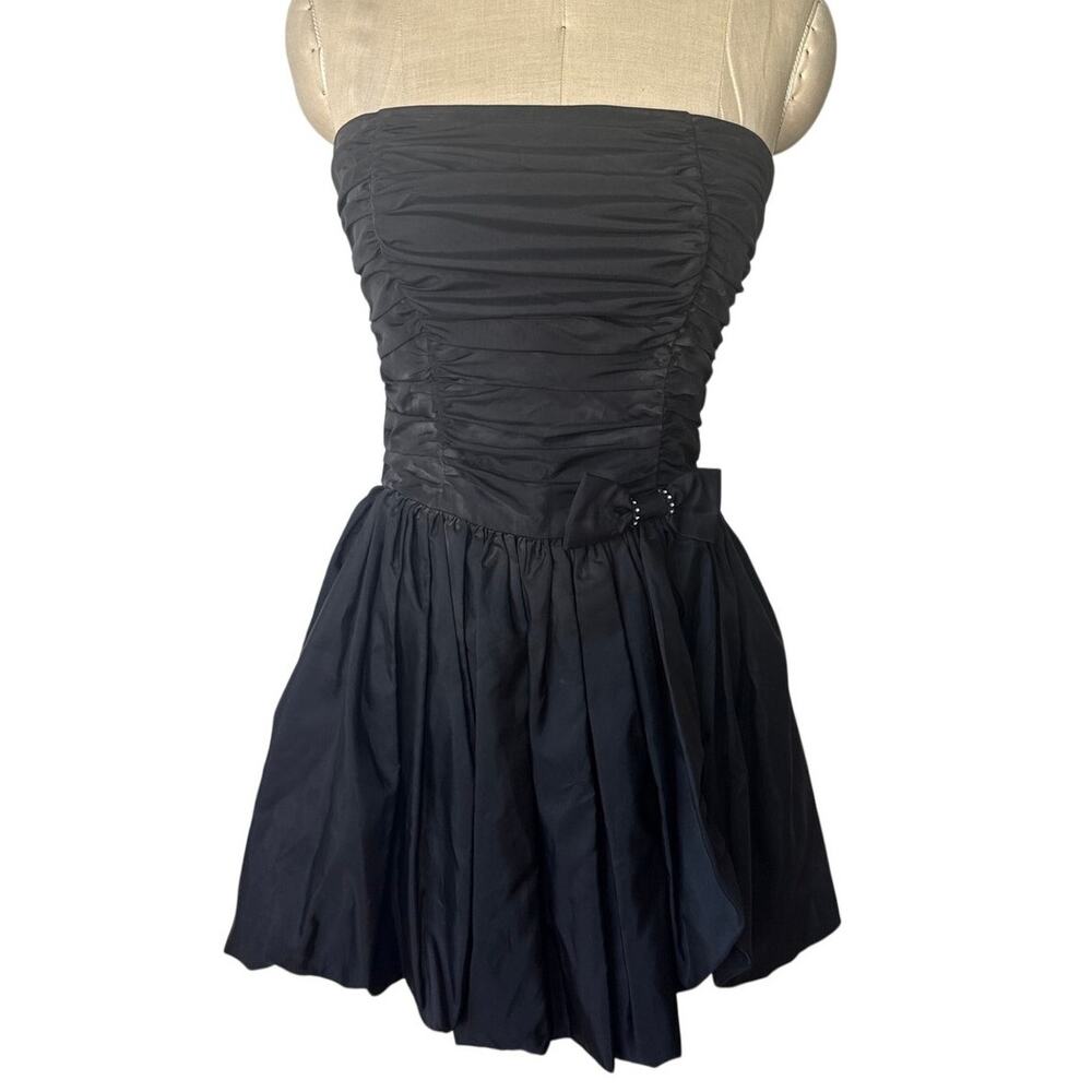 Gunne Sax by Jessica McClintock Strapless Black Party Dress Sze Small Homecoming